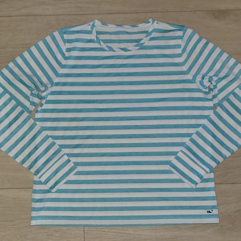 Vineyard Vines Women lightweight stripped top blouse shirt L